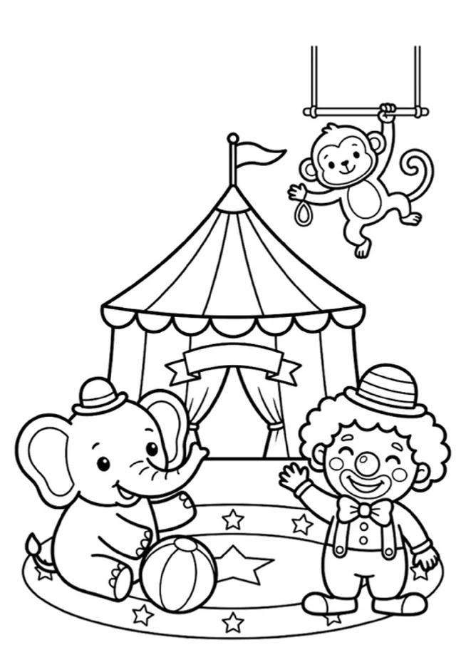 Desenhos de Circo Para Colorir para imprimir e colorir - imagem 2